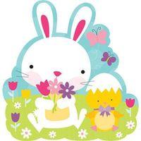 Bunny With Flowers Cutout - 26.6cm