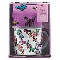 Butterfly Enamel mug and Socks