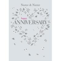 butterfly heart personalised anniversary card