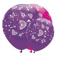 Butterflies Pink and Purple Mix Latex Party Balloons