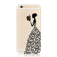 Butterfly Girl Eating Apple Pattern TPU Soft Case for iPhone 7 7 Plus 6s 6 Plus SE 5s 5