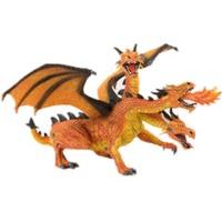 Bullyland Orange Triple Headed Dragon Figurine