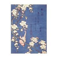Bullfinch on a Branch of Weeping Cherry By Katsushika Hokusai