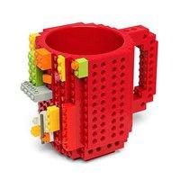 Build-On Creative Brick Mug with external pieces - Red