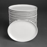 Bulk Buy Pack of 24 Athena Hotelware Oval Coupe Plates 254 x 197mm Pack of 24