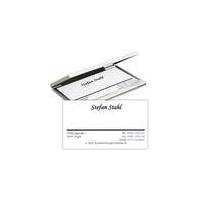 Business cards, cursive, 75 pieces, with card holder Westfalia