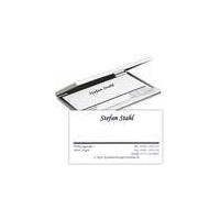 Business cards, cursive, 75 pieces, with card holder