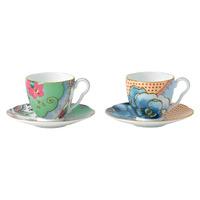 butterfly bloom espresso cup and saucer set of 2