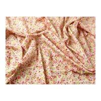 Busy Floral Print Cotton Poplin Dress Fabric Pink Multi