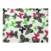 butterflies print polycotton canvas dress fabric cream