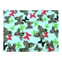 butterflies print polycotton canvas dress fabric