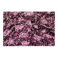 busy floral print soft dress fabric pink plum