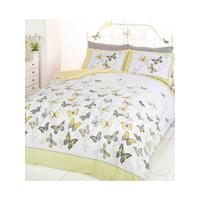 Butterfly Flutter Single Duvet Cover and Pillowcase Set - Lemon