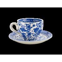 burleigh blue regal peacock teacup saucer