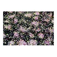 busy floral print soft dress fabric black purple