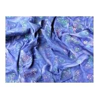 Butterfly Batik Print Cotton Canvas Dress Fabric Purple Blue