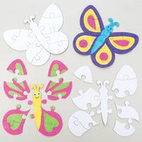 Butterfly Colour-in Jigsaw Puzzles (Pack of 8)