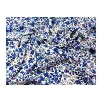 Busy Floral Print Georgette Dress Fabric Blue
