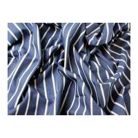Butchers Stripe Soft Cotton Canvas Dress Fabric Blue