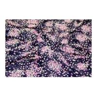 Busy Floral Print Soft Dress Fabric Purple & Pink