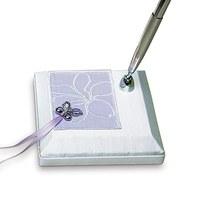 butterfly dreams satin wrapped pen set lavender