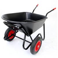 bullbarrow mammoth duo plastic wheelbarrow black solid