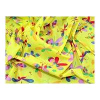 Butterfly & Dragonfly Print Polycotton Dress Fabric Yellow