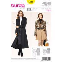 Burda Style Pattern 6845 Jackets, Coats, Vests 381978