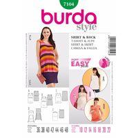 burda style pattern 7104 shirt skirt 380091