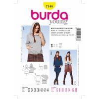 Burda Style Pattern 7148 Dress & Shirt & Skirt 381148