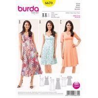 Burda Style Pattern 6670 Misses\' Dress 380427