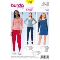 Burda Style Pattern 6722 Misses\' Dress and Tops 380459