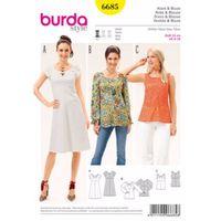 Burda Style Pattern 6685 Women\'s Dress & Blouse 380525
