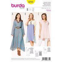 Burda Style Pattern 6731 Misses\' Dress and Tunic Top 381508