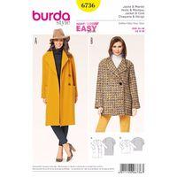 Burda Style Pattern 6736 Misses\' Jackets and Coats 380473