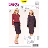 Burda Style Pattern 6705 Misses\' Jacket and Skirt 380535