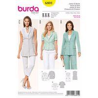 Burda Style Pattern 6801 Jackets, Coats, Vests 381957