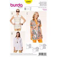 Burda Style Pattern 6809 Tops, Shirts, Blouses 379954