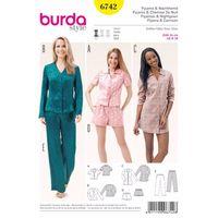 Burda Style Pattern 6742 Misses\' Sleepwear 380478
