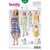 burda style pattern 6651 misses dress top skirt 380503