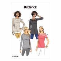 Butterick B6418-Misses\' Knit, Lace-Detail Tops 390732