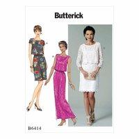 Butterick B6414-Misses\' Overlay-Bodice Dresses 390728