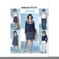 butterick patterns b6185 misses jacket top dress skirt and pants 35078 ...