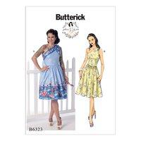 Butterick Misses\' One Shoulder Dresses Sewing Patterns 373060