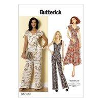 butterick misses sweetheart neckline dress and jumpsuit sewing pattern ...
