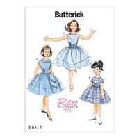 Butterick Children\'s/Girls\' Pleated Cummerbund Dresses Sewing Patterns 373085