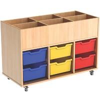 busybase mobile book and deep tray storage coloured