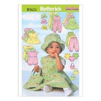 Butterick Infants Dress, Jumper, Romper, Jumpsuit, Panties, Hate and Bag Sewing Pattern 373544