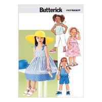 butterick childrens dress top short and pants sewing pattern 372956