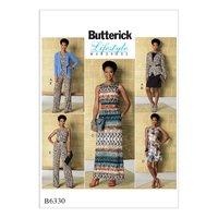 Butterick Misses\' Jacket, Elastic Waist Dress, Romper and Jumpsuit Sewing Pattern 373041